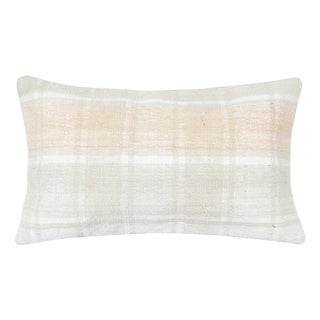 14"x24" Hand-Woven Kilim Cushion Cover. Hemp Lumbar Pillow Cover. Accent Pillow For Sale