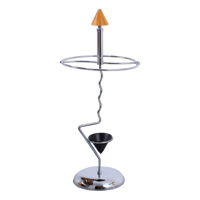 Postmodern Chrome Umbrella Stand, 1980s For Sale