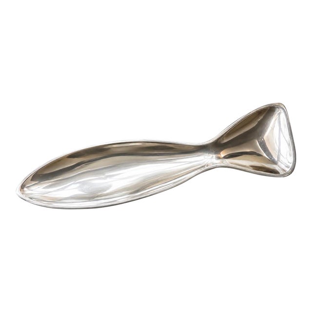 Vintage Nambe #553 Fish Shaped Aluminum Serving Tray For Sale
