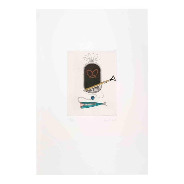 Fifo Stricker, Surrealist Composition, Aquatint and Etching, 1980s For Sale