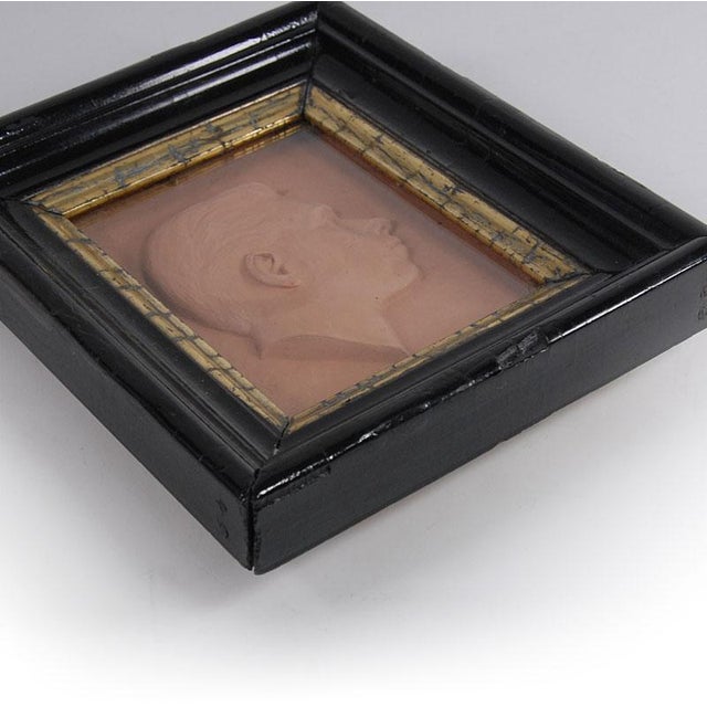 Beige French Framed Terracotta Young Men Portrait, 1930s For Sale - Image 8 of 10