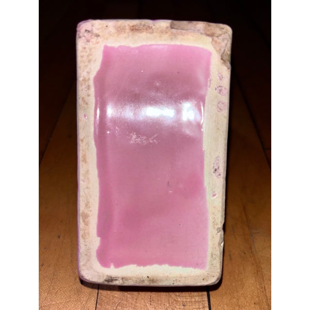 Pink Vintage MCM Pink Ceramic Fan Vase Planter For Sale - Image 8 of 14