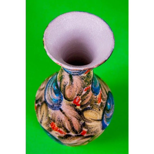 Mid-Century Modern 1950's Mid-Century Hand-Painted Italian Vase For Sale - Image 3 of 6
