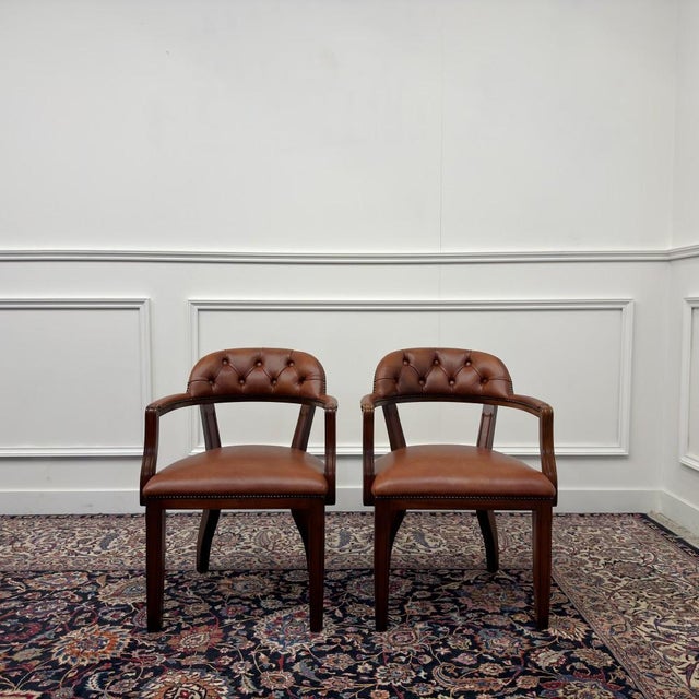 English Desk Chairs, Set of 2 For Sale - Image 3 of 10