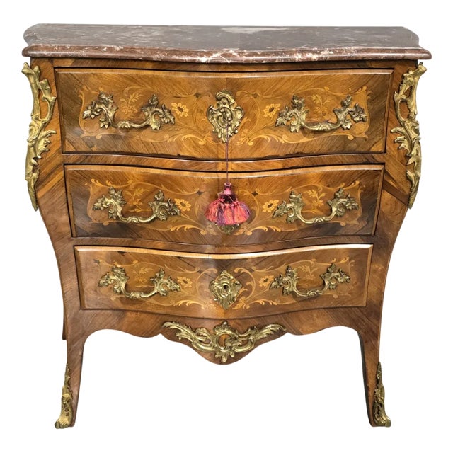 Antique French Marquetry Chest Drawers, 1910 For Sale
