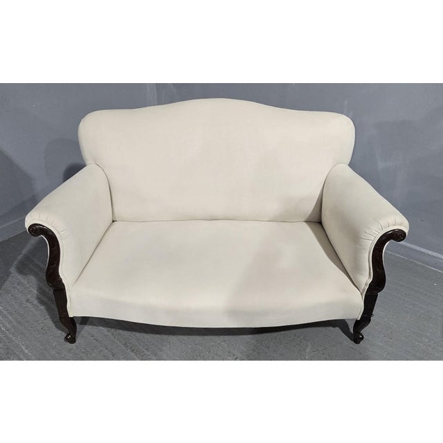 Antique Upholstered Two-Seater Sofa, 1900s For Sale - Image 12 of 12