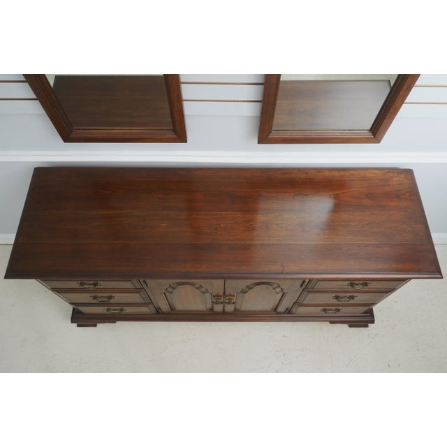 1970s Pennsylvania House Cherry Dresser W. Pair of Mirrors For Sale - Image 5 of 18