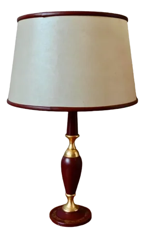 Table Lamp in Leather and Brass, 1960s