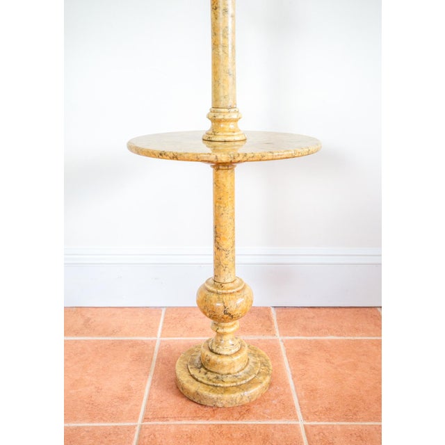 Stone Italian Pedestal Alabaster Lamp with Table Shelf, 1950s For Sale - Image 7 of 18