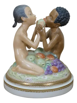 Antique Royal Copenhagen Hans Henrik Hansen Adam & Eve Porcelain Figurine 6"