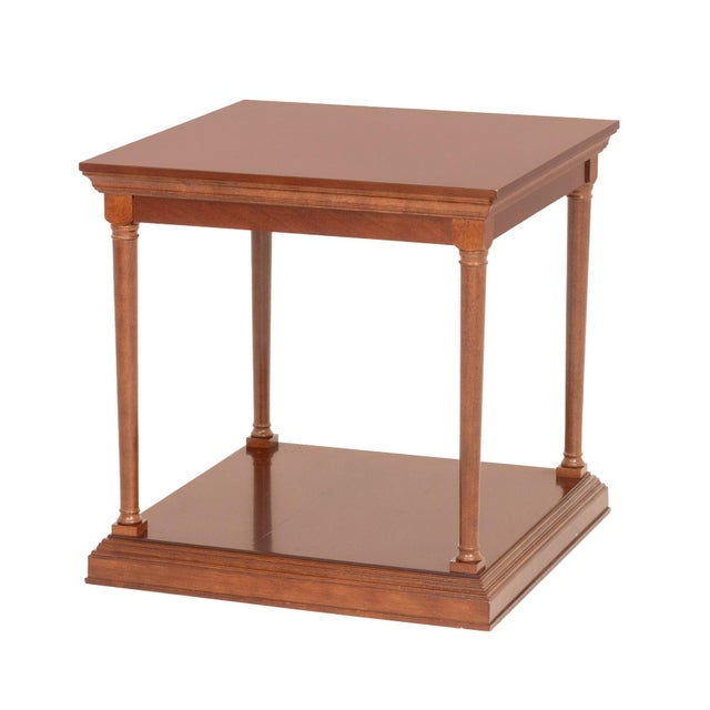 Late 20th Century Empire Style Two-Tier Walnut Side Table For Sale - Image 5 of 6
