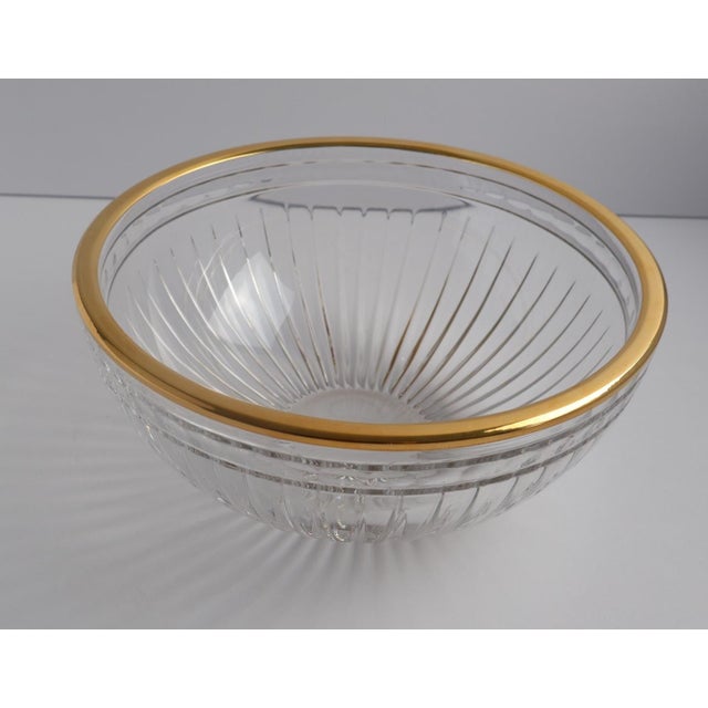 Glass Marquis by Waterford Cut Crystal Bowl With Gilt Rim, 8" Diameter For Sale - Image 7 of 9