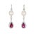 Pink Tourmaline Diamond Pearl Drop Earrings Estate 18k White Gold Dangle Jewellery - 2 Pieces For Sale - Image 4 of 4