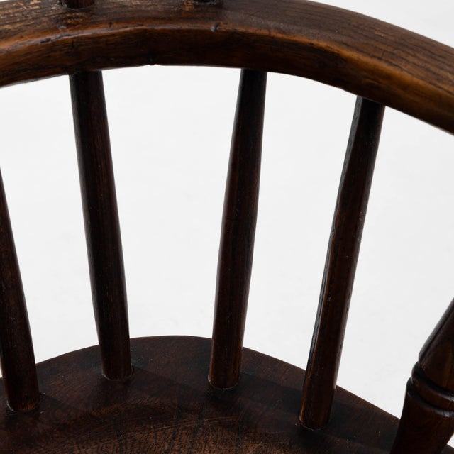 19th Century English Small Spindle-Back Wooden Armchair For Sale - Image 12 of 18