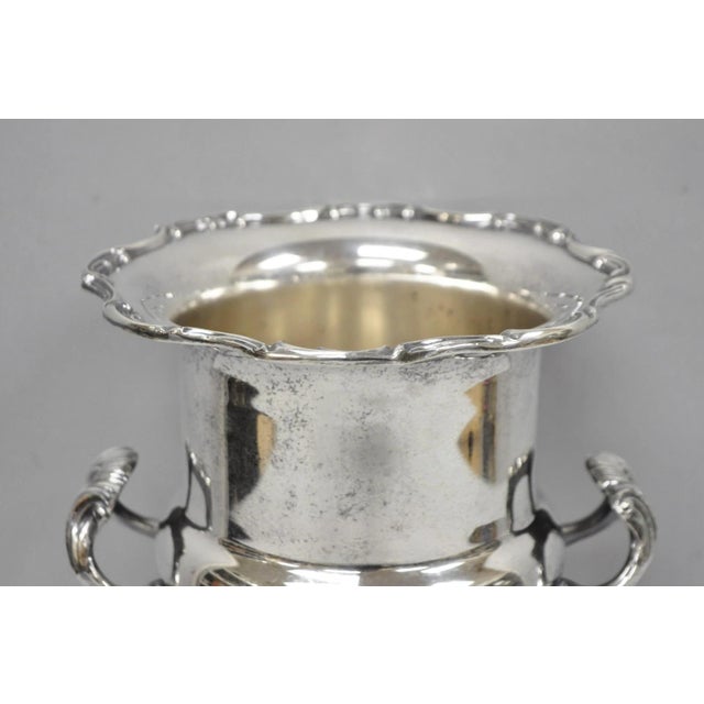 Victorian Vintage Victorian Silver Plated Trophy Cup Urn Champagne Chiller Bar Ice Bucket For Sale - Image 3 of 16