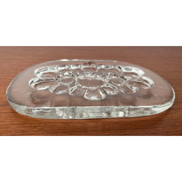 Glass Vintage Swiss Art Glass Butter or Cheese Plate from Glasi Hergiswil, 1970s For Sale - Image 7 of 11