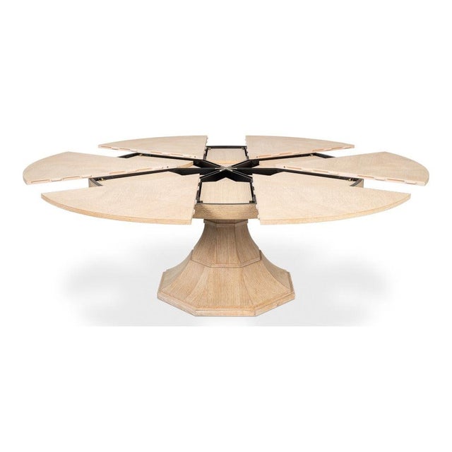 Bleached Oak Expanding Dining Table - 85 1/2" For Sale - Image 4 of 11