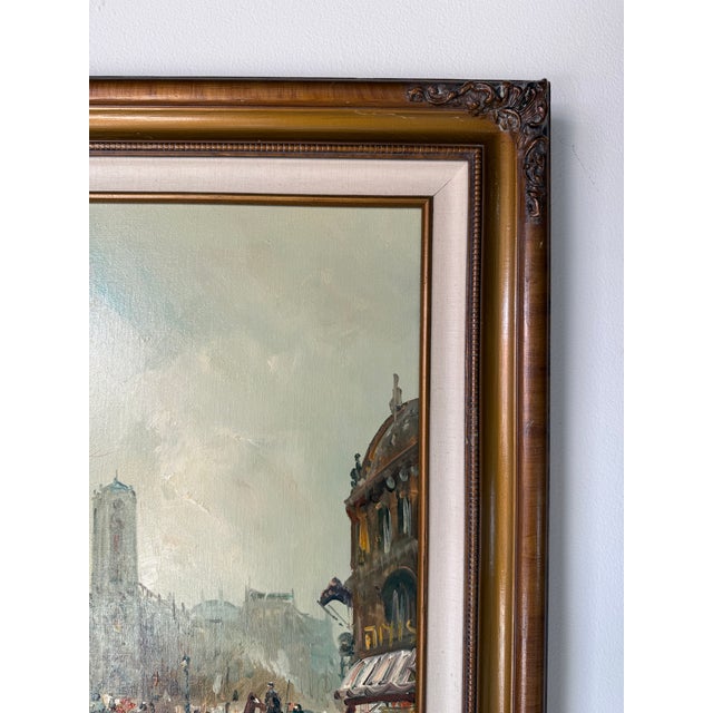 1960’s Vintage Impressionist Parisian Street Scene Oil on Canvas Painting, Framed For Sale In Miami - Image 6 of 11
