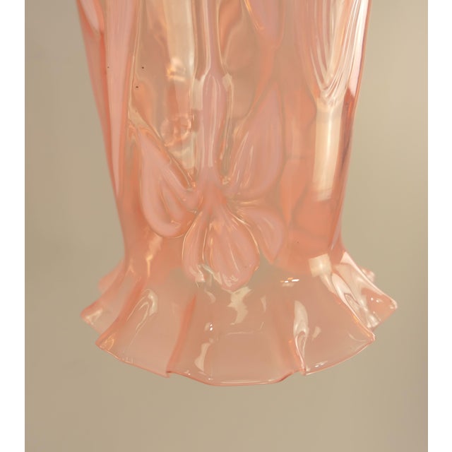 Art Nouveau Pendant Lamp with Floral Opal Glass Shade, Vienna, 1910s For Sale - Image 3 of 8