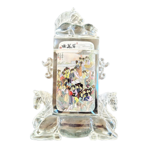 Monumental 10.5" Signed Xiao Yu Chinese Inside-Painted Glass Snuff Bottle - 1997