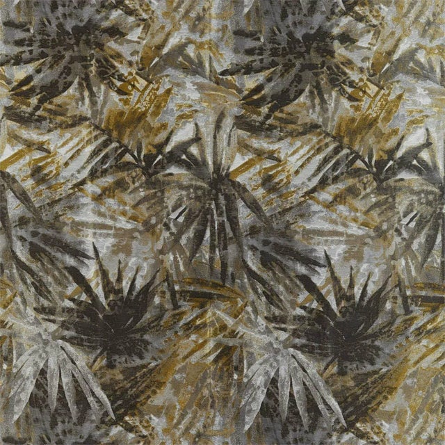 Harlequin Celadon Fabric in Saffron/Charcoal/Steel For Sale