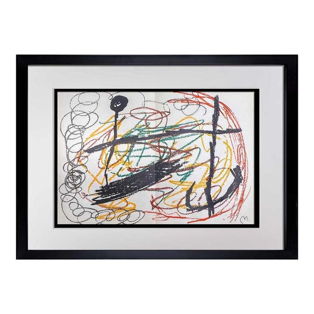 Joan Miro Lithograph Original Ltd. Edition Sign W/Catalog Ref. C95 W/Frame Included For Sale