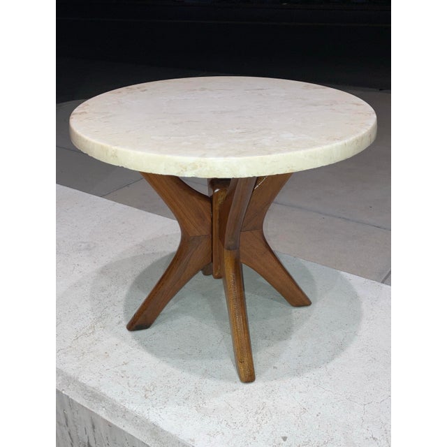 Mid 20th Century Walnut & Travertine ‘Jacks’ Drink Table Adrian Pearsall for Craft Associates For Sale - Image 5 of 12