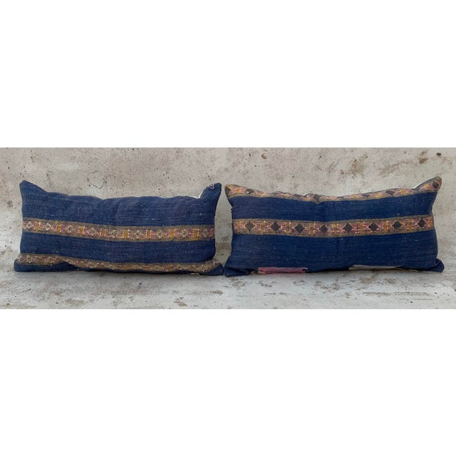 Contemporary Big Blue and Pink Pillow Covers - a Pair For Sale - Image 6 of 10