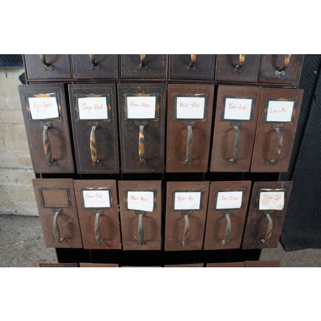 Antique NCR National Cash Register Industrial Iron Steel Index File Cabinet For Sale - Image 9 of 12