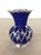 Vintage Art Deco Weimar Porcelain Cobalt Blue Silver Overlay Small Bottle Vase For Sale - Image 4 of 9