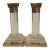 Pair of Vintage Crystal and Silver-Plated Column Candlesticks For Sale