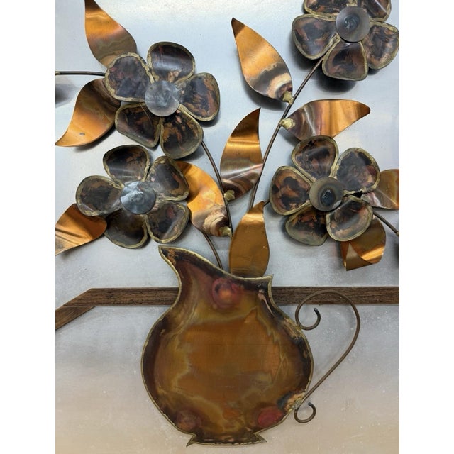MCM Alex Kovacs Metal Brutalist Floral Wall Art Signed 1977 - 45” X 32.5” For Sale - Image 4 of 7