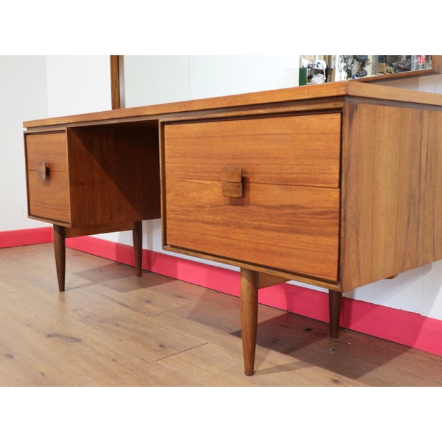 Mid Century Modern Vintage Dresser Vanity Desk Danish Kofod Larsen G Plan Danish Style For Sale - Image 13 of 14