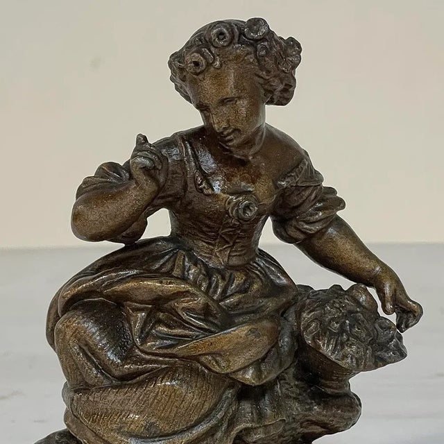 19th Century Petite Spelter Statues - Bookends - a Pair For Sale - Image 11 of 12