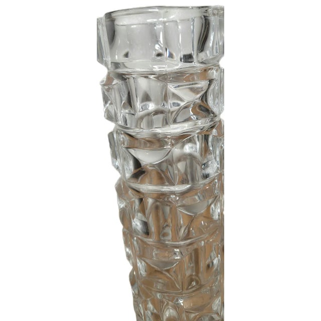 Vintage 1970s Luminarc “Windsor” Glass Vase – Brutalist Modernist Design | Made in France | 8.75” Tall For Sale In Phoenix - Image 6 of 6
