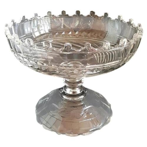 Edwardian Irish Cut Glass Fruit Bowl with Castle Rim For Sale - Image 14 of 14