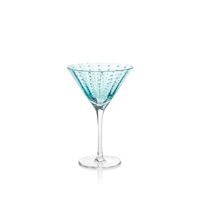 The Portofino Aqua Blue Martini Glass Set - Set of 6 Elevate your table setting with this stunning blue glassware...