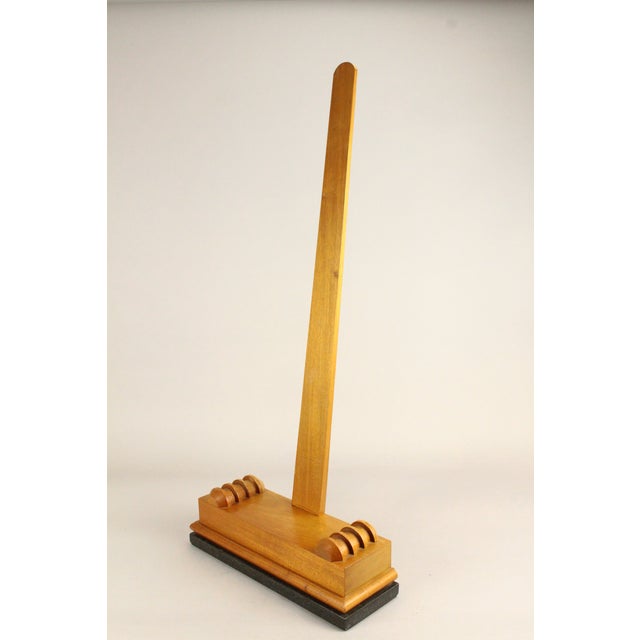 Mid-Century Modern Fine Walnut Wood & Green Granite Custom Handcrafted Display Easel Picture Stand For Sale - Image 3 of 15