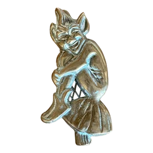 Vintage English Brass Imp Door Knocker