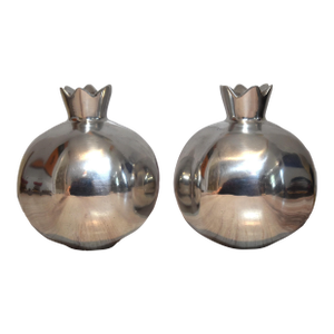 Set of 2 Pomegranates Cast Aluminum Candleholders by Oded Halahmy, 1989