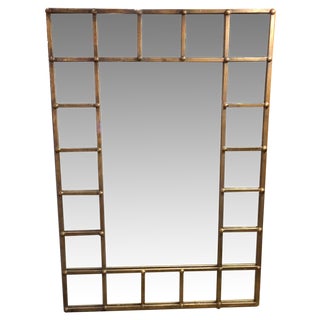 Vintage Brass Finish Wall Mirror - Reposed Ny For Sale