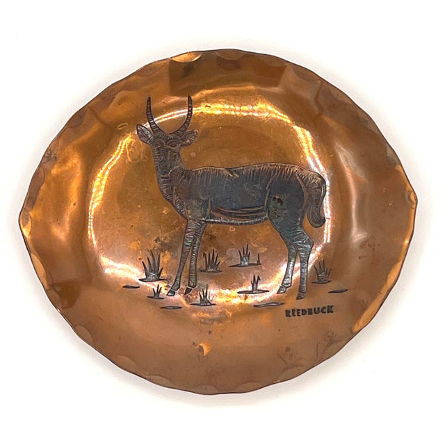 Abstract 1915 Vintage Reedbuck Art Nouveau Catchall Dish For Sale - Image 3 of 4