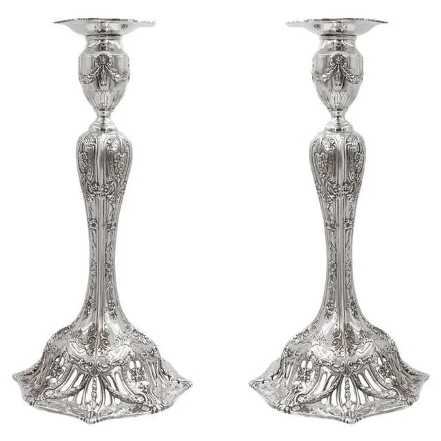Sterling Candlesticks For Sale In New York - Image 6 of 6