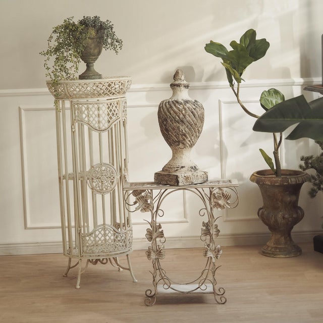 Metal Side Table with Wire Shelf For Sale - Image 16 of 16