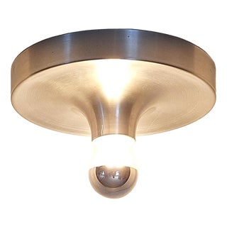 Vintage Minimalist Disc Ceiling Lamp in Aluminum, 1970s For Sale