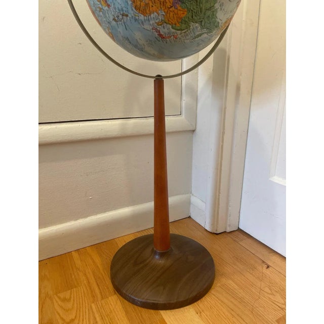 Mid-Century Modern Vintage Mid Century Modern Globe With Wooden Stand For Sale - Image 3 of 6