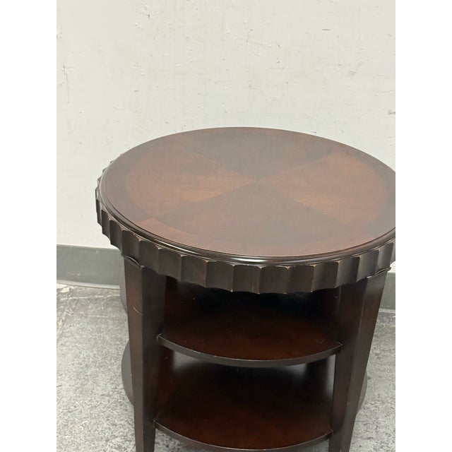 Scallop Edge Tiered Side Table, Vintage For Sale - Image 4 of 12