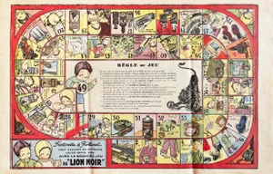 1930s Original French Art Deco Games Sheet, Jeu De Lion Noir