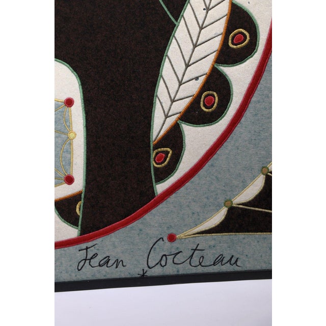 Rug & Kilim Vintage French Cocteau “Les Amoureux” Framed Pictorial Tapestry - Rug & Kilim For Sale - Image 4 of 4