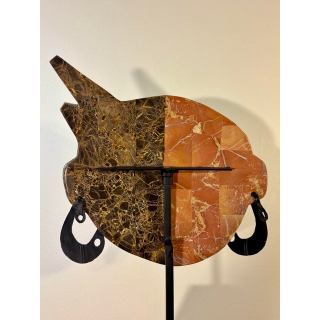 Vintage Joseph A. De Castro Tessellated Stone Mask Sculpture, Philippines For Sale - Image 9 of 11